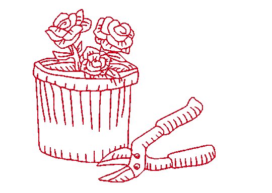 Redwork Gardening [4x4] 11000  Machine Embroidery Designs