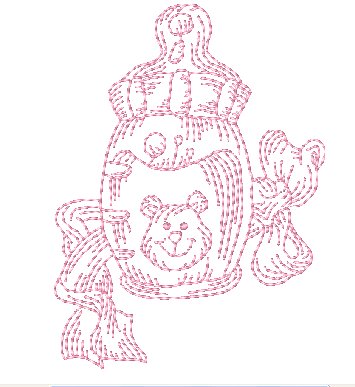Baby Things Pastels Redwork [4x4]  11146 Machine Embroidery Designs