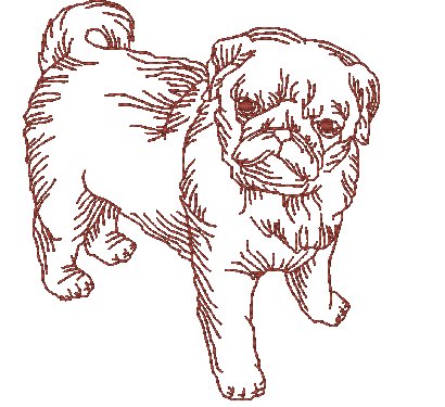DOG BREED SERIES Pug [4x4 & 5x7] 11041  Machine Embroidery Designs