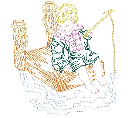 Gone Fishing Multicolor [4x4] 11740  Machine Embroidery Designs