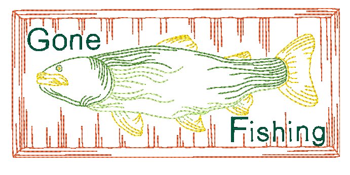 Gone Fishing Multicolor [4x4] 11740  Machine Embroidery Designs