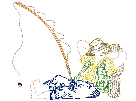 Gone Fishing Multicolor [4x4] 11740  Machine Embroidery Designs