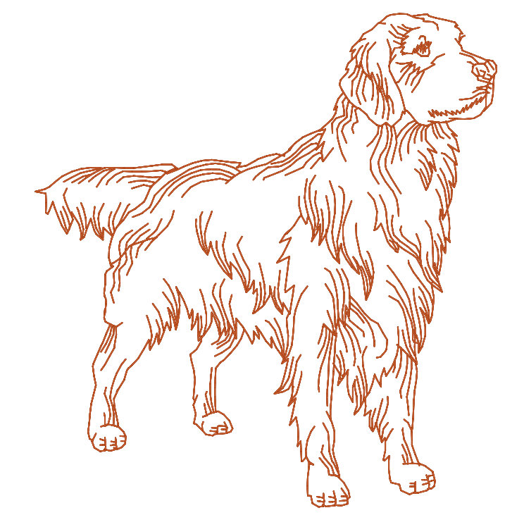 DOG BREED SERIES - Golden Retriever Redwork [4x4 & 5x7] 10987 Machine Embroidery Designs