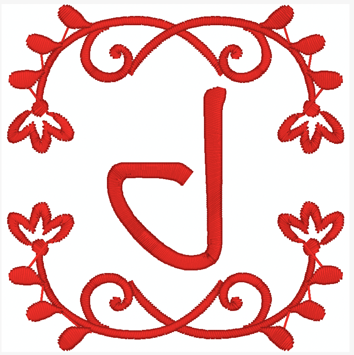 One Color Jacobean Alphabet [4x4] 11822  Machine Embroidery Designs