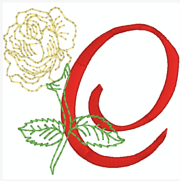 Yellow Rose Alphabet [4x4] 11827  Machine Embroidery Designs