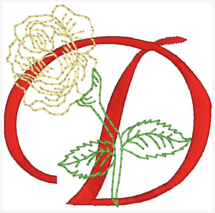 Yellow Rose Alphabet [4x4] 11827  Machine Embroidery Designs