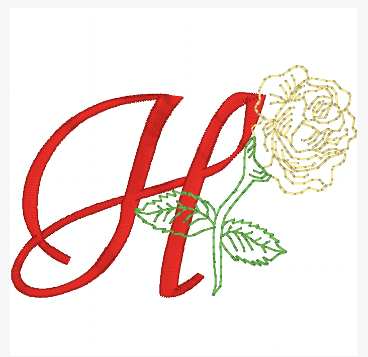 Yellow Rose Alphabet [4x4] 11827  Machine Embroidery Designs