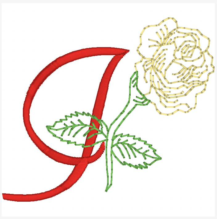 Yellow Rose Alphabet [4x4] 11827  Machine Embroidery Designs