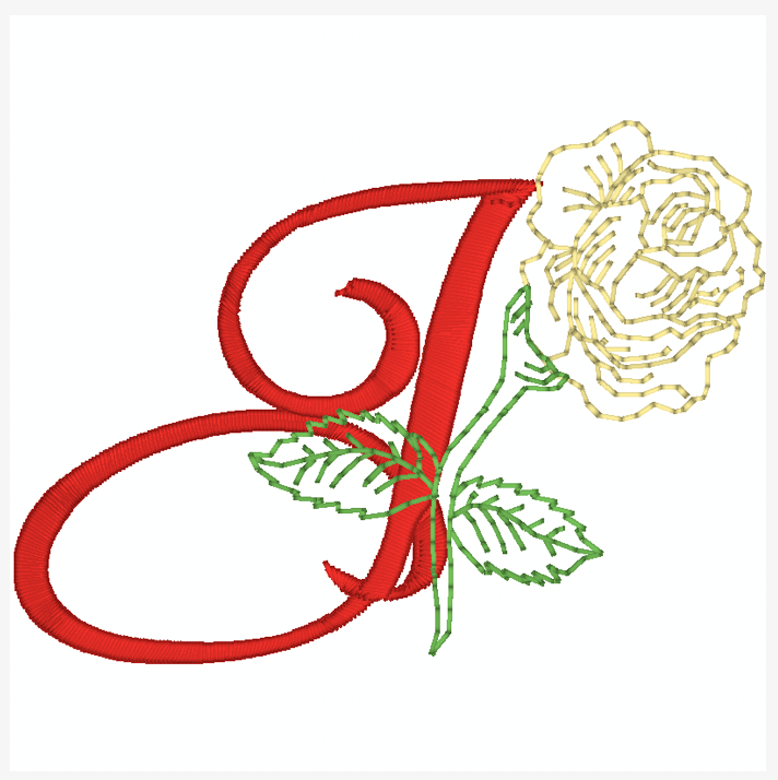 Yellow Rose Alphabet [4x4] 11827  Machine Embroidery Designs