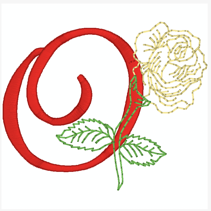 Yellow Rose Alphabet [4x4] 11827  Machine Embroidery Designs