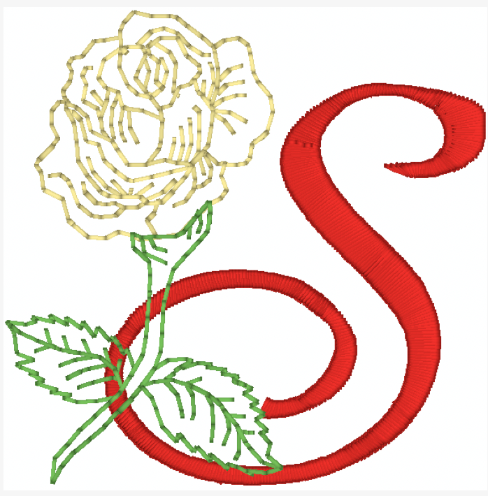 Yellow Rose Alphabet [4x4] 11827  Machine Embroidery Designs