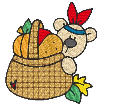 Teddy Thanksgiving Peekers [4x4] 10940 Machine Embroidery Designs