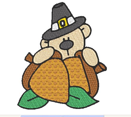 Teddy Thanksgiving Peekers [4x4] 10940 Machine Embroidery Designs