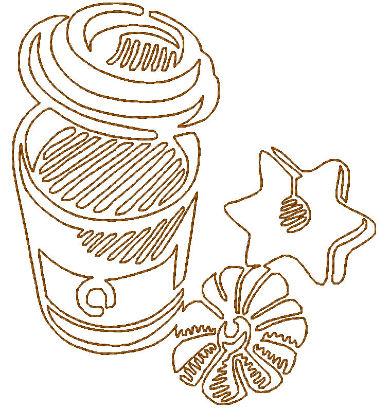 Continuous Line Coffee [5x7] 11563 Machine Embroidery Designs