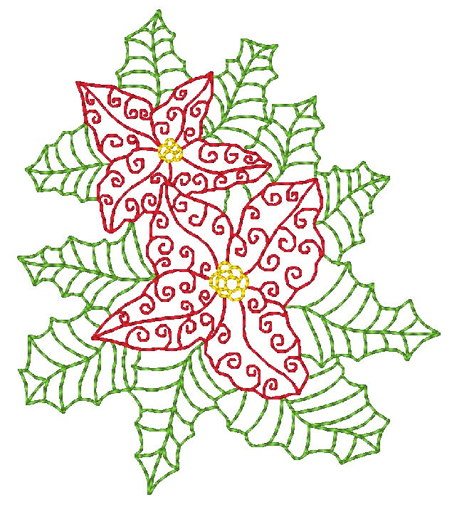 Poinsettias Multiline [4x4] 11700 Machine Embroidery Designs