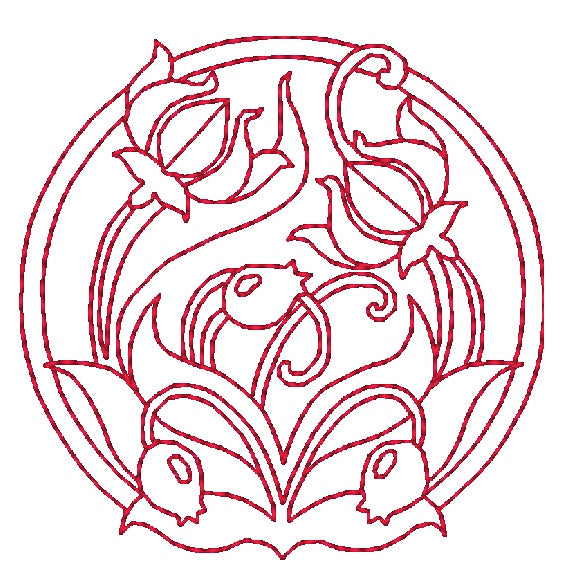 Art Nouveau Circles [4x4] # 10580 – hollysembroiderydesigns