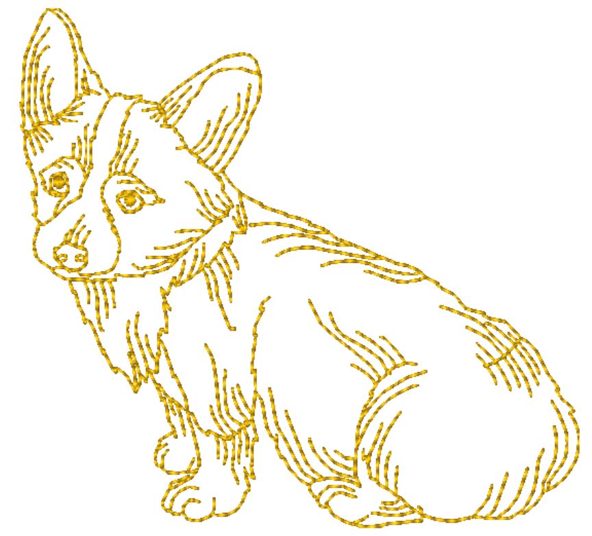 Dog Breed Corgi Redwork [4x4] 10638 Machine Embroidery Designs