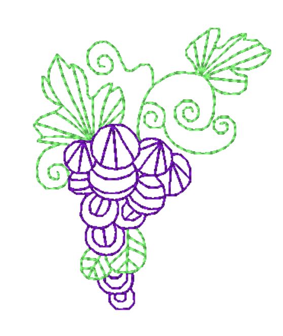 Swirly-Fruits Redwork [4x4] 11585 Machine Embroidery Designs