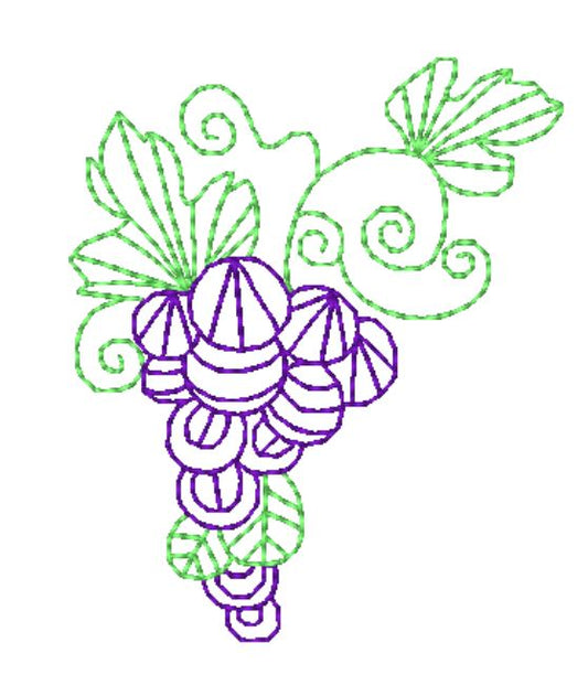 Swirly-Fruits Redwork [4x4] 11585 Machine Embroidery Designs