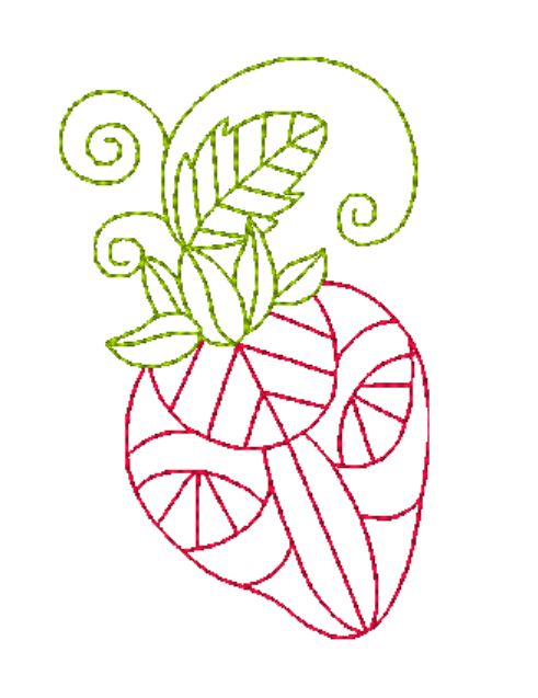 Swirly-Fruits Redwork [4x4] 11585 Machine Embroidery Designs