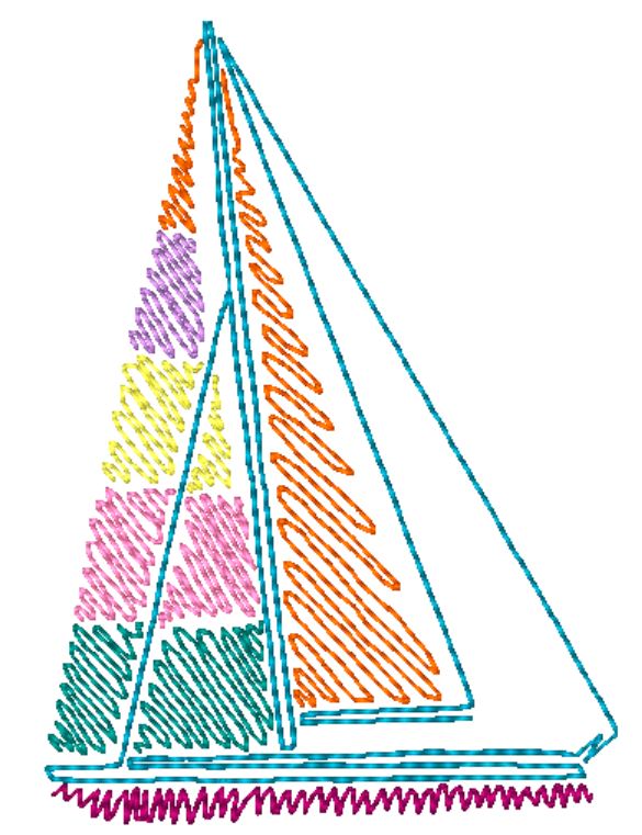 zig zag Sailboats [Mixed hoops 4x4 & 5x7] 11549 Machine Embroidery Designs