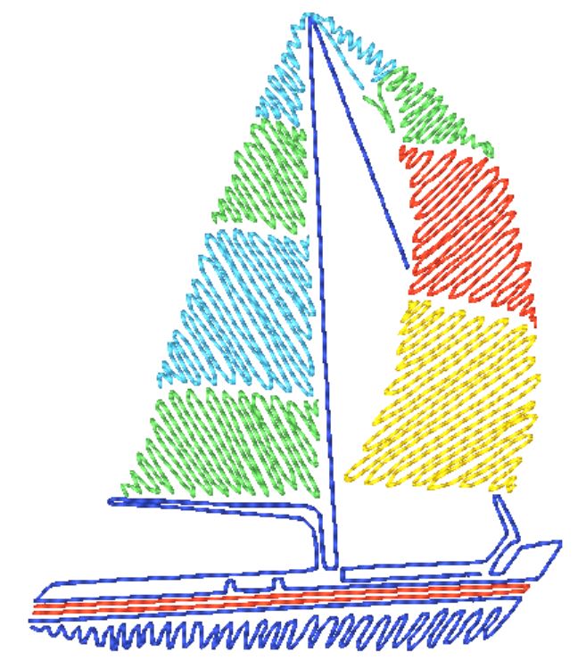 zig zag Sailboats [Mixed hoops 4x4 & 5x7] 11549 Machine Embroidery Designs
