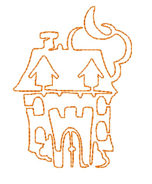 Halloween Houses Redwork [4x4] 10741 Machine Embroidery Designs