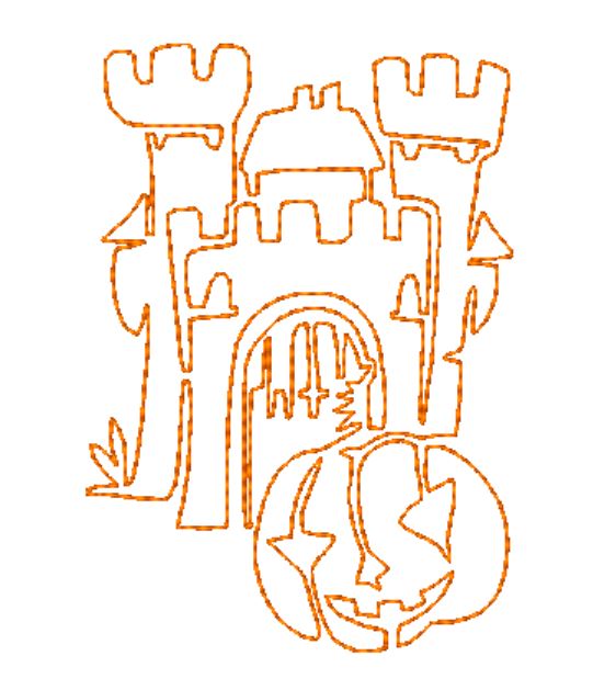 Halloween Houses Redwork [4x4] 10741 Machine Embroidery Designs