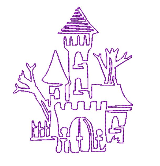 Halloween Houses Redwork [4x4] 10741 Machine Embroidery Designs