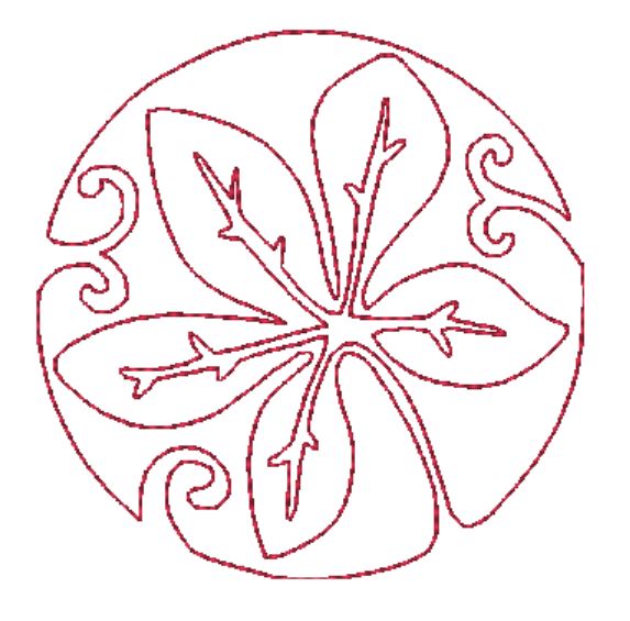Fall Leave Circles Redwork [4x4] 11533 Machine Embroidery Designs