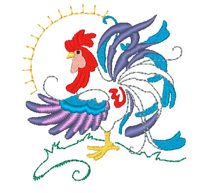 Decorative-Roosters BEC [4x4] 11627  Machine Embroidery Designs