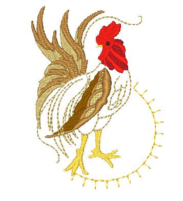 Decorative-Roosters BEC [4x4] 11627  Machine Embroidery Designs