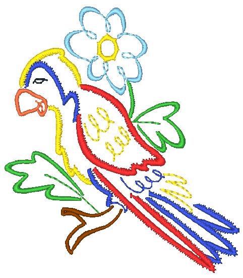 Art Deco Parrots  [4x4] #  10576