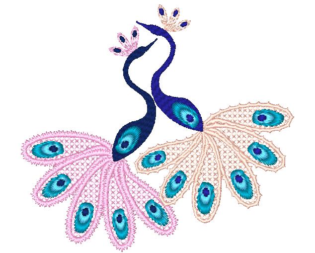 Fantasy Peacocks [5x5] 11335 Machine Embroidery Designs