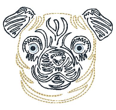 Zig Zag Dogs [4x4] 11483 Machine Embroidery Designs