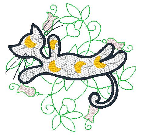My Cats in the Garden [5x7]  11328  Machine Embroidery Designs