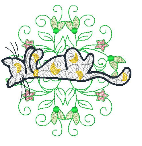 My Cats in the Garden [5x7]  11328  Machine Embroidery Designs