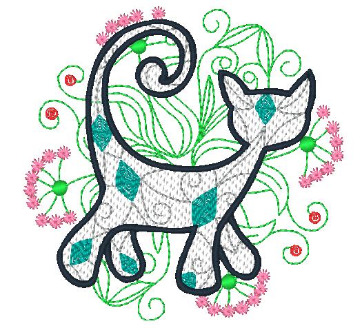 My Cats in the Garden [5x7]  11328  Machine Embroidery Designs