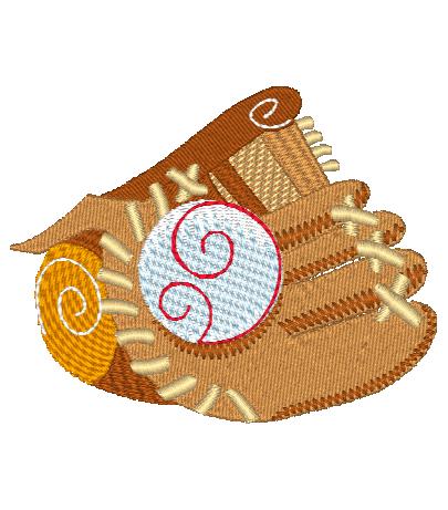 Curly Baseball [4x4] 11527 Machine Embroidery Designs