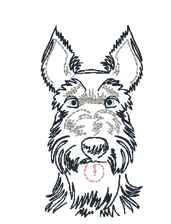 zig Zag Dogs-4 [4x4] 11473 Machine Embroidery Designs