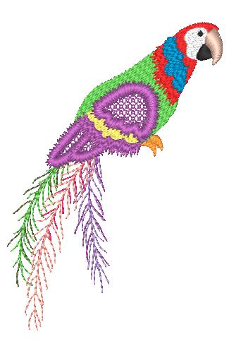 Colorful Lacey Parrots [5x7] Machine Embroidery Designs