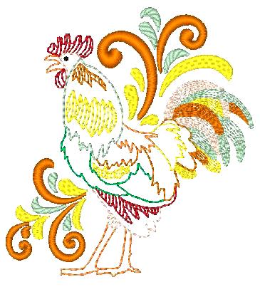 Colorful Roosters [4x4] 10625 Machine Embroidery Designs
