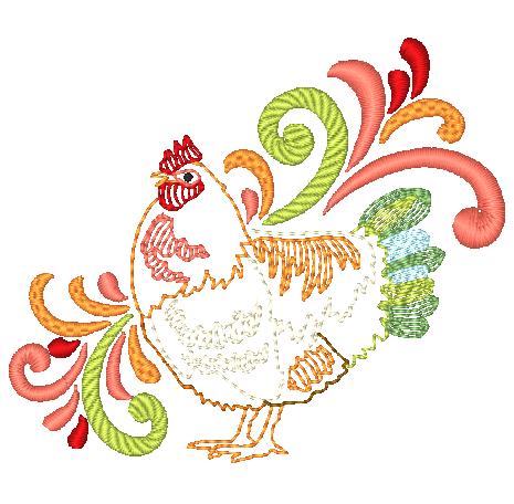 Colorful Roosters [4x4] 10625 Machine Embroidery Designs
