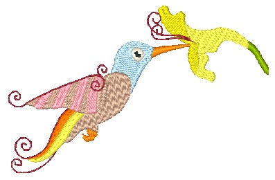 Tropical Curly Birds [4x4] 11531 Machine Embroidery Designs