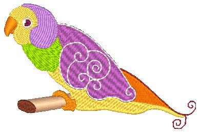 Tropical Curly Birds [4x4] 11531 Machine Embroidery Designs