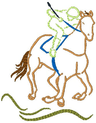 Outline Horse Races [4x4] 11498 Machine Embroidery Designs