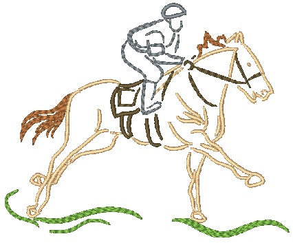 Outline Horse Races [4x4] 11498 Machine Embroidery Designs