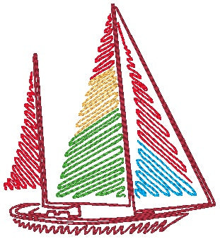 Swing Style Sailboats [4x4] 11418 Machine Embroidery Designs