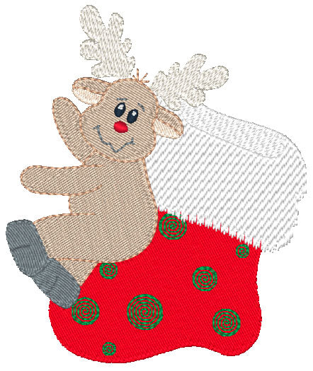Reindeer Socks  [5x7]  ATWS10080