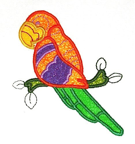 Tropical Bird Applique 11078 [5x7] Machine Embroidery Designs